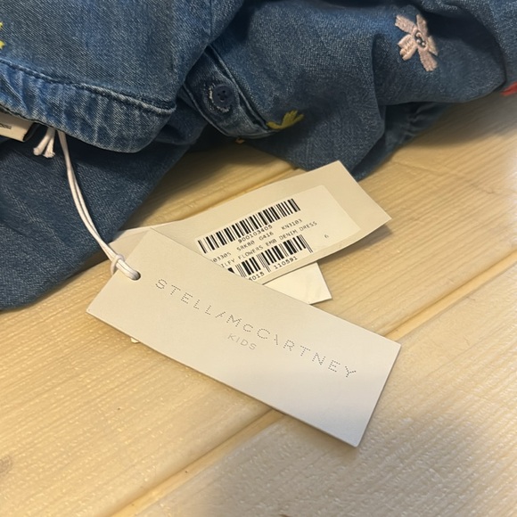 Kids Stella McCartney kids dress smily flowers denim dress NWT - Picture 9 of 10